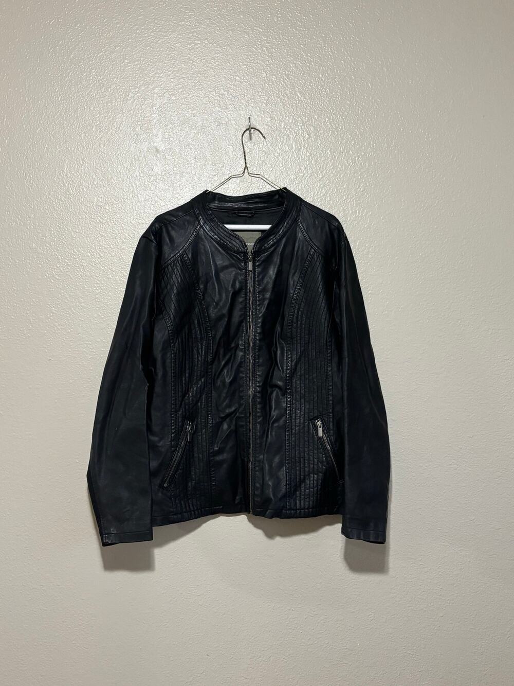 Women’s Maurices Faux Leather Black MOTO Jacket Coat, size 2 2X